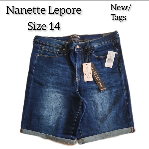 NANETTE LEPORE WOMENS EFFORTLESS BELLE HIGH RISE SHORTS SIZE 14 NEW WITH TAGS - Picture 1 of 14